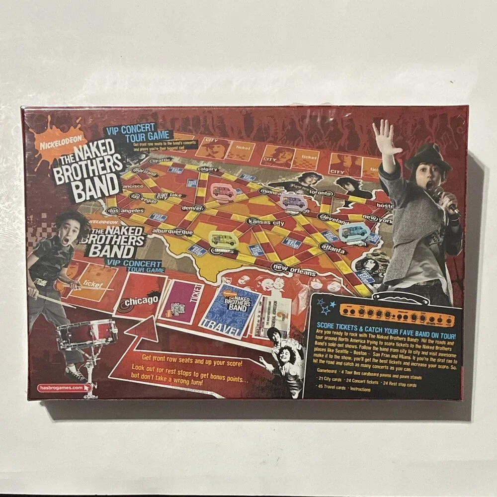 2008 Naked Brothers Band VIP Concert Tour Board Game Nickelodeon New Sealed